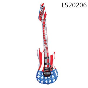 Hot sale colorful pvc inflatable guitar musical instrument toys for advertising LS20206