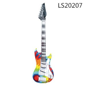 New advertising colorful pvc inflatable guitar musical instrument for kids play toys LS20207