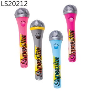 2016 fashionable pvc inflatable microphone musical instrument for kids play toys and promotion LS20212