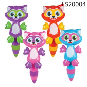 Hot-sale Portable and Inflatable Lovely Raccoons Animal Toys for promotion LS20004