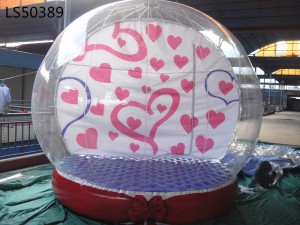 giant Christmas decorations with customized printed for sale,inflatable giant snow globe gifts for children LS50389