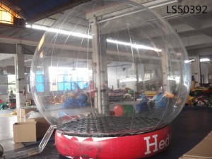 giant inflatable transparent snow globe with LED light and customized printed for sale LS50392