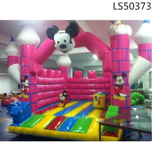 Amusing trampoline slides for kids and children,inflatable playing slide LS50373