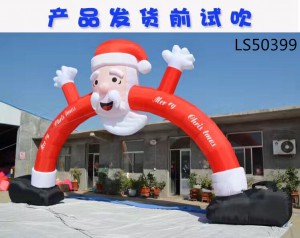 New Design Inflatable Arch With Christmas Santa Design And Customized Printing For Promotion LS50399