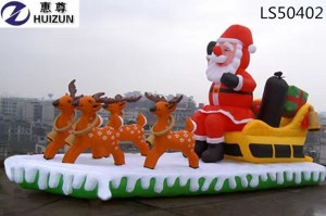 New Christmas Decorations Inflatable Christmas Santa With Carriage For Sale LS50402