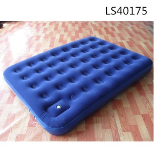 factory wholesale OEM welcomed available in 4 sizes free pump inflatable flocked air bed mattress LS40175