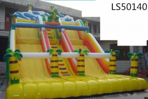 Palm Tree Double Inflatable Slide for relaxing LS50140