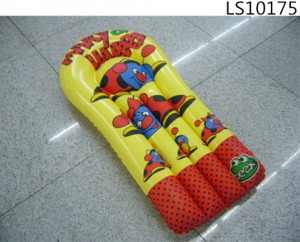 Colorful design PVC inflatable air water beach mattress with printed logo for kids  LS10175