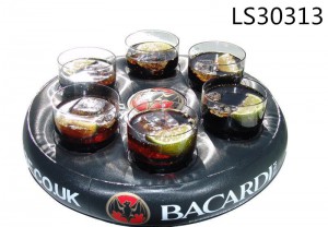 Round design inflatable cup holder with custom logo printed LS30313