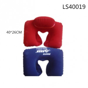 promotional inflatable products travel inflatable flocked pvc pillow LS40019