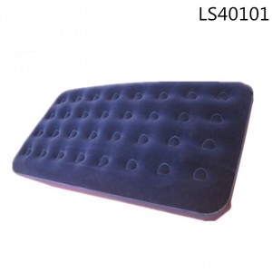 Customized factory price inflatable air flocked pvc single bed air mattress  LS40101