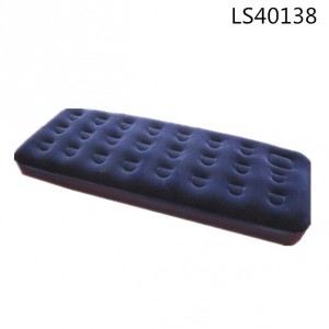 Factory hot sale stock eco-friendly inflatable flocked pvc single bed air mattress  LS40138