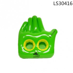 Inflatable pvc hand design cup holder with custom logo for sale LS30416