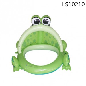 Custom factory inflatable phthalate free pvc kids swimming pool in frog shape for promotion  LS10210