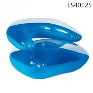 Transparent light blue inflatable PVC air sofa chair with neck cushion for promotion LS40125