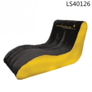 Inflatable flocked PVC leisure air sofa chair with back cushion for promotion LS40126